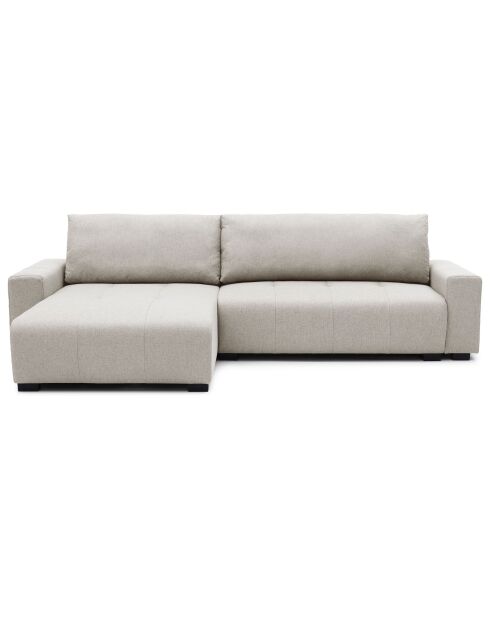 Elegante sofá esquinero convertible Malone de tela beige - 292x160x88 cm