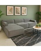 Benoit fluwelen modulaire bank grijs taupe - 258x172x68 cm