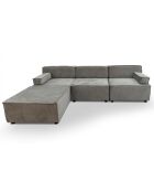 Benoit fluwelen modulaire bank grijs taupe - 258x172x68 cm