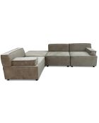 Benoit fluwelen modulaire bank grijs taupe - 258x172x68 cm