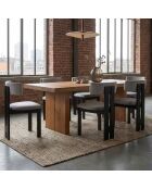 Ceriz Design-Esszimmerstuhl aus grauem Samt und schwarzem Holz - 45x48x78 cm