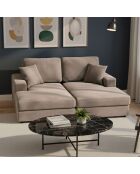 Duo van Fabien dagbedden die gecombineerd kunnen worden tot een diepe taupe fluwelen bank - 196x150x90 cm