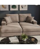 Duo van Fabien dagbedden die gecombineerd kunnen worden tot een diepe taupe fluwelen bank - 196x150x90 cm