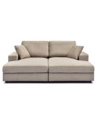 Duo van Fabien dagbedden die gecombineerd kunnen worden tot een diepe taupe fluwelen bank - 196x150x90 cm