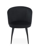 2 moderne gesteppte schwarze Samtstühle Malawi - 56x60x80 cm