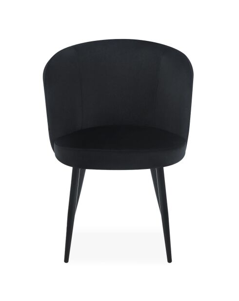 2 moderne gesteppte schwarze Samtstühle Malawi - 56x60x80 cm