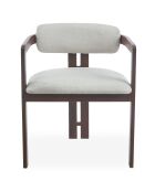 2 chaises design galilea en métal effet bois foncé et tissu beiges - 50x58x75 cm