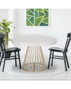 Tavolo rotondo allungabile Soare effetto marmo gambe dorate - 110x110-160-210-260x76cm