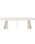Tavolo rotondo allungabile Soare effetto marmo gambe dorate - 110x110-160-210-260x76cm