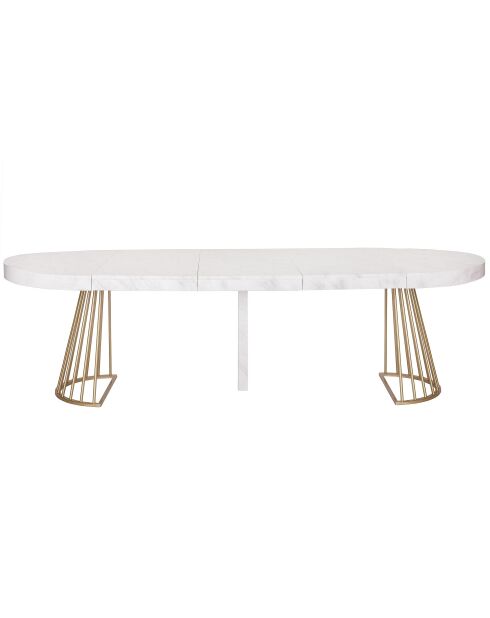 Soare ausziehbarer runder Tisch mit goldenen Beinen in Marmoreffekt — 110 x 110-160-210-260 x 76 cm
