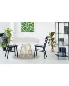 Tavolo rotondo allungabile Soare effetto marmo gambe dorate - 110x110-160-210-260x76cm