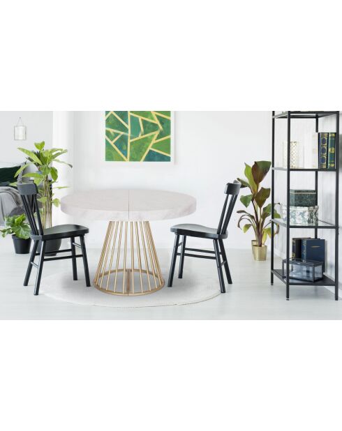 Soare ausziehbarer runder Tisch mit goldenen Beinen in Marmoreffekt — 110 x 110-160-210-260 x 76 cm