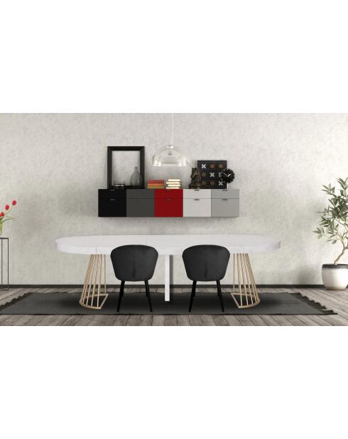 Soare ausziehbarer runder Tisch mit goldenen Beinen in Marmoreffekt — 110 x 110-160-210-260 x 76 cm