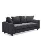 Modernes 3-Sitzer-Sofa aus dunkelgrauem Mozart-Kord - 182x88x80 cm