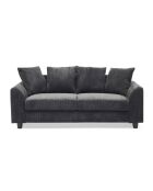 Modernes 3-Sitzer-Sofa aus dunkelgrauem Mozart-Kord - 182x88x80 cm