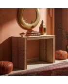 Consolle allungabile Nassau Morocco design Moucharabieh beige/bronzo - 100x50x75 cm