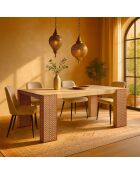 Consolle allungabile Nassau Morocco design Moucharabieh beige/bronzo - 100x50x75 cm