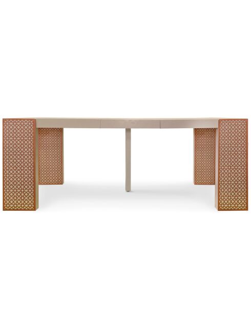 Consolle allungabile Nassau Morocco design Moucharabieh beige/bronzo - 100x50x75 cm