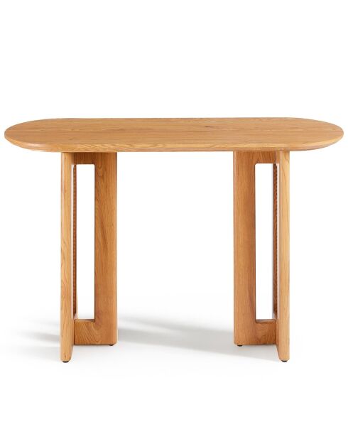 Consola Bohemia de roble claro y caña de ratán - 120x40x78 cm