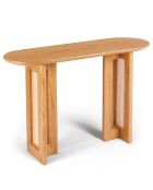 Consola Bohemia de roble claro y caña de ratán - 120x40x78 cm