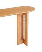 Consola Bohemia de roble claro y caña de ratán - 120x40x78 cm