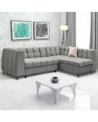 Wandelbares Ecksofa aus grauem Schachsamt - 247x166x77 cm
