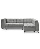 Wandelbares Ecksofa aus grauem Schachsamt - 247x166x77 cm