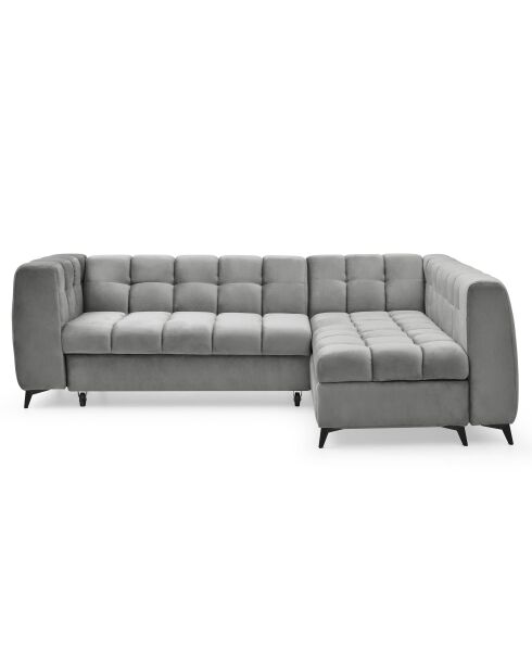 Wandelbares Ecksofa aus grauem Schachsamt - 247x166x77 cm