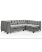 Wandelbares Ecksofa aus grauem Schachsamt - 247x166x77 cm