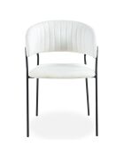 4 schwarze Tabata-Stühle aus Metall und cremefarbenem Boucle-Stoff — 53,5 x 52,5 x 79 cm