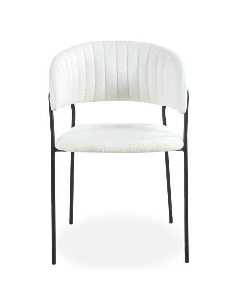 4 schwarze Tabata-Stühle aus Metall und cremefarbenem Boucle-Stoff — 53,5 x 52,5 x 79 cm