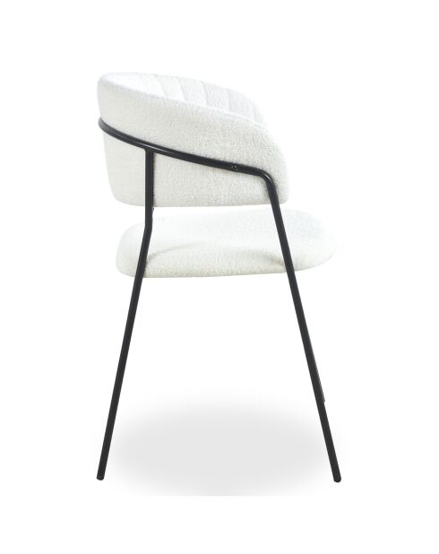 4 schwarze Tabata-Stühle aus Metall und cremefarbenem Boucle-Stoff — 53,5 x 52,5 x 79 cm