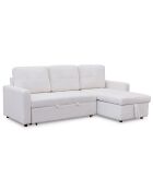 Toledo Ecksofa, wandelbar, Boucle-Stoff, 221 x 146 x 85 cm, cremefarben