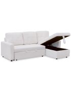 Toledo Ecksofa, wandelbar, Boucle-Stoff, 221 x 146 x 85 cm, cremefarben