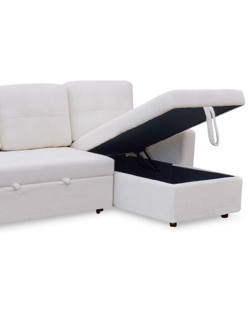 Toledo Ecksofa, wandelbar, Boucle-Stoff, 221 x 146 x 85 cm, cremefarben