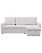 Toledo Ecksofa, wandelbar, Boucle-Stoff, 221 x 146 x 85 cm, cremefarben