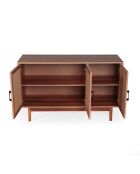 Buffet moderne poetis 3 portes avec cannage rotin et bois - 113x40x70 cm