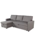 Converteerbare bank met omkeerbare hoek in lichtgrijze stof van de Balearen - 215x133x83 cm