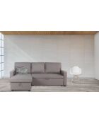 Converteerbare bank met omkeerbare hoek in lichtgrijze stof van de Balearen - 215x133x83 cm