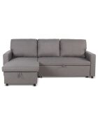 Converteerbare bank met omkeerbare hoek in lichtgrijze stof van de Balearen - 215x133x83 cm