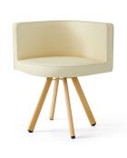 Set tavolo e 4 sedie scandinavi Oslo beige - 90x90x75 cm
