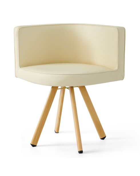 Ensemble Table & 4 chaises scandinaves oslo beiges - 90x90x75 cm