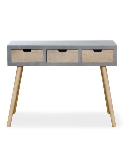 Skandinavische Konsole mit 3 Schubladen Tatum Grey - 100x34x77 cm