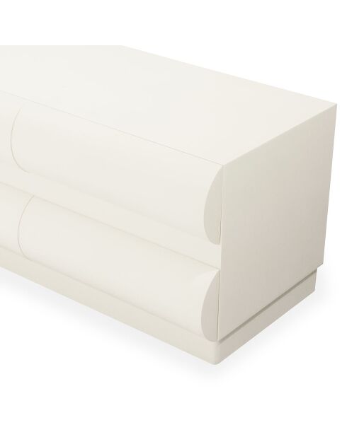 Mezade TV-Ständer mit 8 abgerundeten Schubladen, 180 x 41 x 40,5 cm, cremefarben