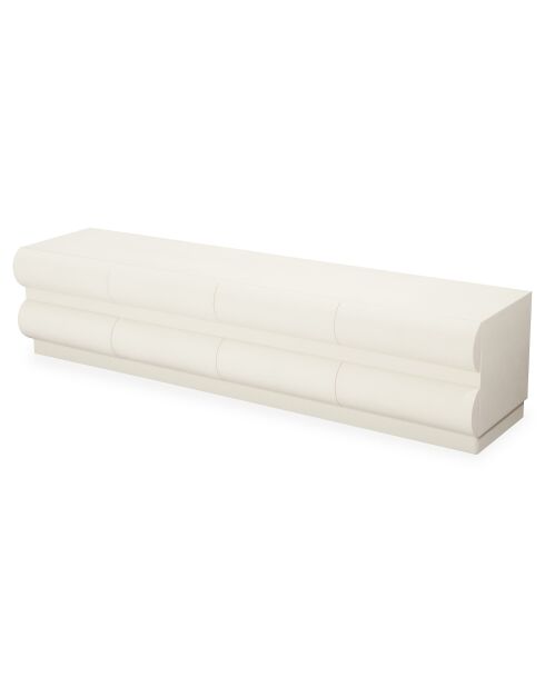 Mezade TV-Ständer mit 8 abgerundeten Schubladen, 180 x 41 x 40,5 cm, cremefarben