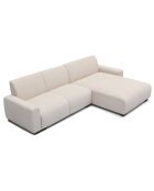 Sofá esquinero moderno de pana color crema Wallis - 288x161x74 cm