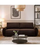 Traviata 3-Sitzer-Schlafsofa aus braunem Kord - 251x90x86 cm