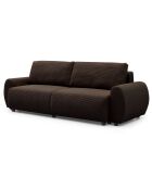 Traviata 3-Sitzer-Schlafsofa aus braunem Kord - 251x90x86 cm