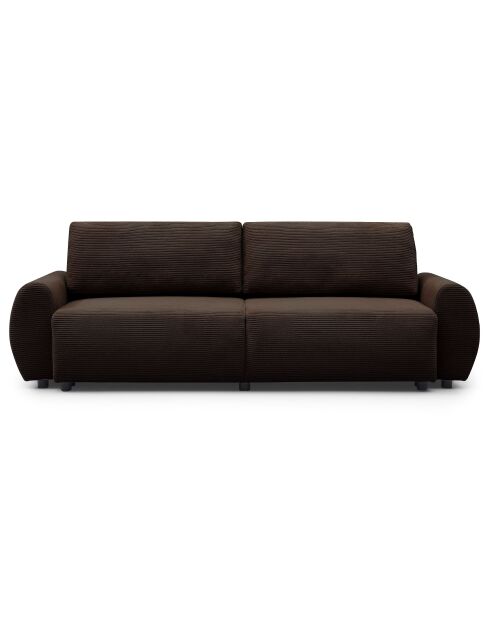Traviata 3-Sitzer-Schlafsofa aus braunem Kord - 251x90x86 cm