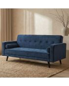 Skandinavisches Clic-Clac Schlafsofa aus Slow Blue Samt — 196x150x90 cm